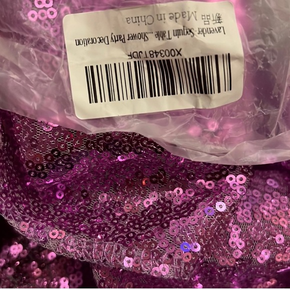 Lavender Medium Purple Sequin Mesh Table Runner Centerpiece Decor Wedding Party - Picture 6 of 6